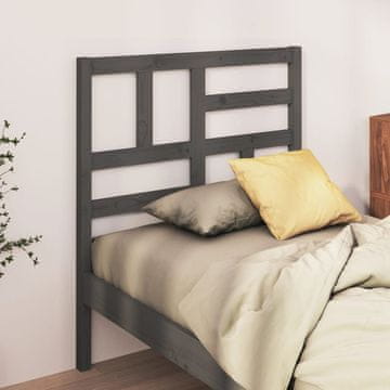 Vidaxl vidaXL Vzglavje postelje, sivo, 96x4x104 cm, masiven borov les
