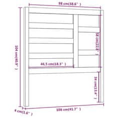 Vidaxl Posteljno vzglavje medeno rjavo 106x4x104 cm trdna borovina