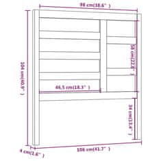 Greatstore Posteljno vzglavje sivo 106x4x104 cm trdna borovina