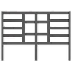 Vidaxl Posteljno vzglavje sivo 156x4x104 cm trdna borovina