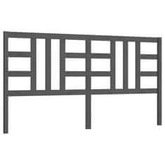 Vidaxl Posteljno vzglavje sivo 206x4x100 cm trdna borovina