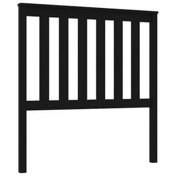 Vidaxl Posteljno vzglavje črno 96x6x101 cm trdna borovina