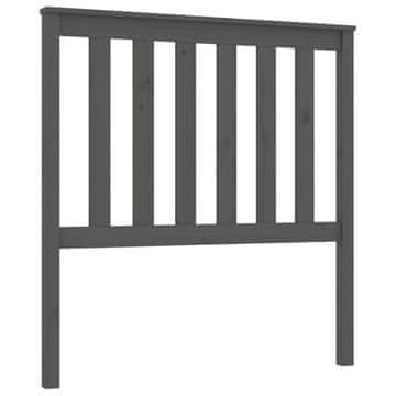 Vidaxl Posteljno vzglavje sivo 96x6x101 cm trdna borovina