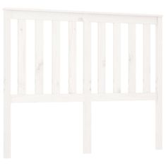 Vidaxl Posteljno vzglavje belo 141x6x101 cm trdna borovina