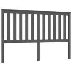 Vidaxl Posteljno vzglavje sivo 166x6x101 cm trdna borovina