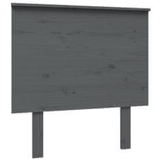 Vidaxl Posteljno vzglavje sivo 79x6x82,5 cm trdna borovina