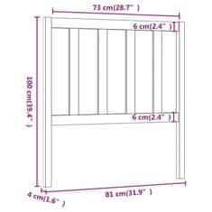 Greatstore Posteljno vzglavje 81x4x100 cm trdna borovina