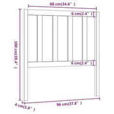 Vidaxl Posteljno vzglavje črno 96x4x100 cm trdna borovina