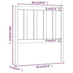 Greatstore Posteljno vzglavje belo 96x4x100 cm trdna borovina