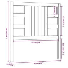 Vidaxl Posteljno vzglavje črno 96x4x100 cm trdna borovina