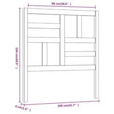 Greatstore Posteljno vzglavje medeno rjavo 106x4x104 cm trdna borovina