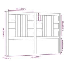 Vidaxl Posteljno vzglavje 141x4x100 cm trdna borovina