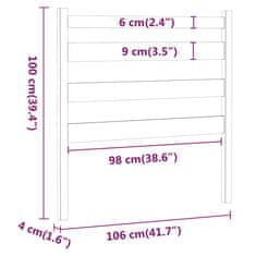Vidaxl Posteljno vzglavje črno 106x4x100 cm trdna borovina