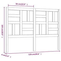 Vidaxl Posteljno vzglavje 126x4x104 cm trdna borovina
