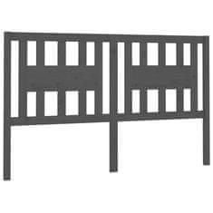 Vidaxl Vzglavna sivo 156x4x100 cm trdna borovina