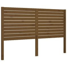 Vidaxl Posteljno vzglavje medeno rjavo 126x4x100 cm trdna borovina