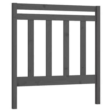 Vidaxl Posteljno vzglavje sivo 96x4x100 cm trdna borovina