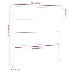 Vidaxl Vzglavna belo 96x4x100 cm trdna borovina