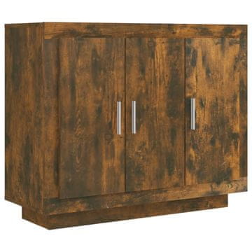 Vidaxl Komoda dimljeni hrast 92x35x75 cm konstruiran les