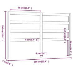 Vidaxl Posteljno vzglavje 166x4x100 cm trdna borovina