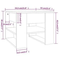 Vidaxl Klubska mizica sonoma hrast 55,5x55x45 cm konstruiran les