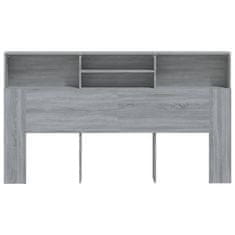Vidaxl Vzglavna omarica siva sonoma 180x19x103,5 cm
