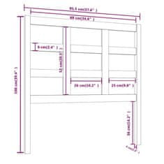 shumee Posteljno vzglavje črno 95,5x4x100 cm trdna borovina