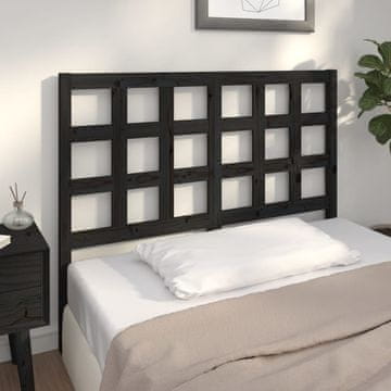 Vidaxl vidaXL Vzglavje postelje črno 125,5x4x100 cm masivni borov les