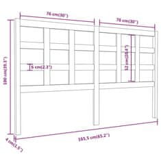 Vidaxl Posteljno vzglavje 165,5x4x100 cm trdna borovina