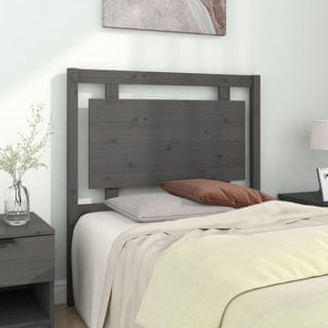 Vidaxl vidaXL Vzglavje postelje, sivo, 95,5 x 4 x 100 cm, masiven borov les