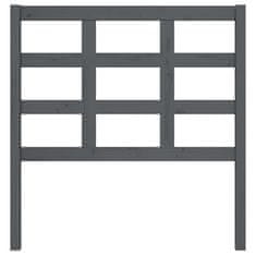 Vidaxl Posteljno vzglavje sivo 95,5x4x100 cm trdna borovina