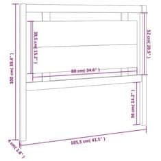 Vidaxl Posteljno vzglavje 105,5x4x100 cm trdna borovina