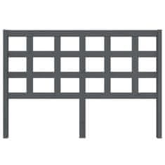 Vidaxl Posteljno vzglavje sivo 145,5x4x100 cm trdna borovina