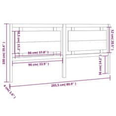 Vidaxl Posteljno vzglavje medeno rjavo 205,5x4x100 cm trdna borovina