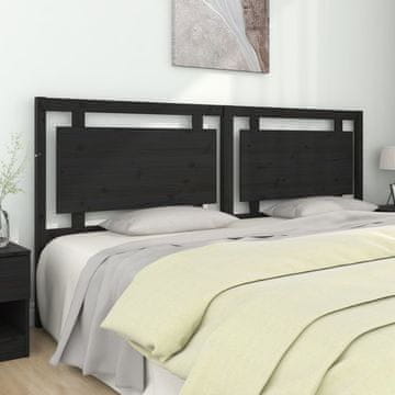 Vidaxl vidaXL Vzglavje postelje črno 205,5x4x100 cm masivni borov les