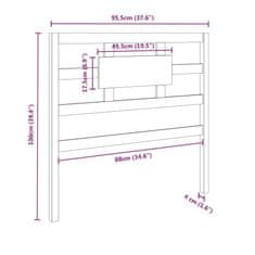 Vidaxl Posteljno vzglavje 95,5x4x100 cm trdna borovina