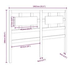 Vidaxl Posteljno vzglavje 140,5x4x100 cm trdna borovina