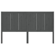Vidaxl Posteljno vzglavje sivo 205,5x4x100 cm trdna borovina