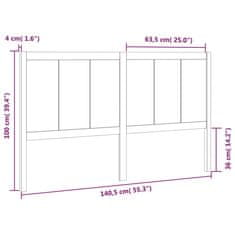 Vidaxl Posteljno vzglavje 140,5x4x100 cm trdna borovina