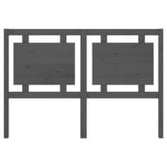 Vidaxl Posteljno vzglavje sivo 145,5x4x100 cm trdna borovina
