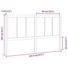 Vidaxl Posteljno vzglavje 145,5x4x100 cm trdna borovina