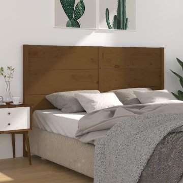 Vidaxl Vzglavna medeno rjavo 206x4x100 cm trdna borovina