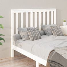Vidaxl Posteljno vzglavje belo 141x6x101 cm trdna borovina