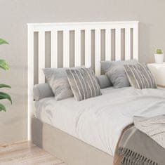 Vidaxl Posteljno vzglavje belo 141x6x101 cm trdna borovina