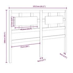 Vidaxl Posteljno vzglavje belo 155,5x4x100 cm trdna borovina