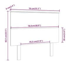 Vidaxl Posteljno vzglavje sivo 79x6x82,5 cm trdna borovina