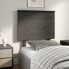 Vidaxl Posteljno vzglavje sivo 79x6x82,5 cm trdna borovina