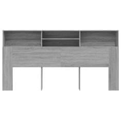 Vidaxl Vzglavna omarica siva sonoma 200x19x103,5 cm