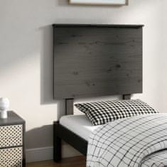 Vidaxl Posteljno vzglavje sivo 79x6x82,5 cm trdna borovina