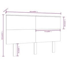 Vidaxl Posteljno vzglavje sivo 154x6x82,5 cm trdna borovina